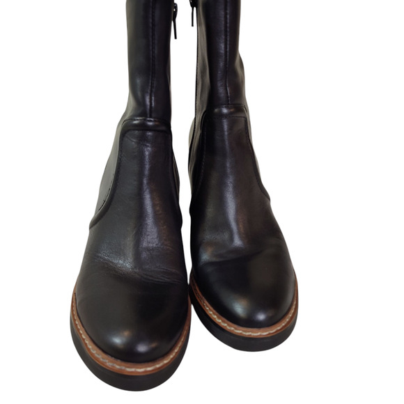 NATURALIZER CATIE LEATHER ANKLE BOOTIE WOMEN'S 8.5 BLACK PLATFORM BLOCK HEEL - Picture 12 of 16